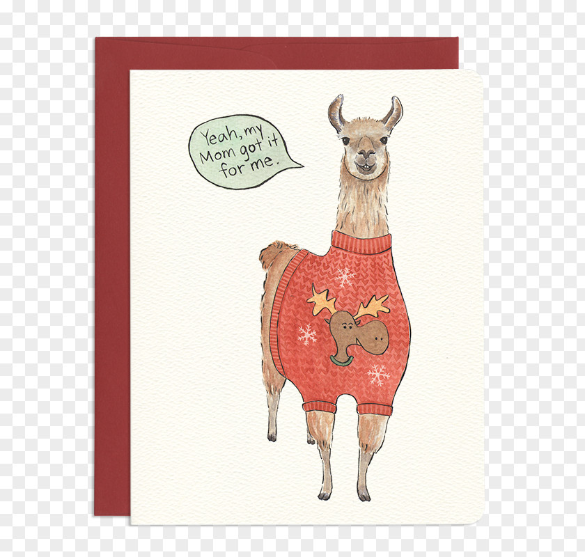 Birthday Greeting & Note Cards Llama Christmas Card Jumper PNG