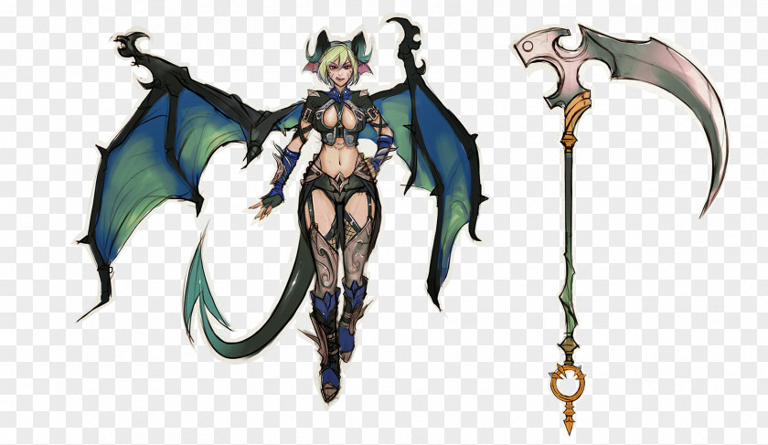 Demon Succubus Model Sheet Concept Art PNG