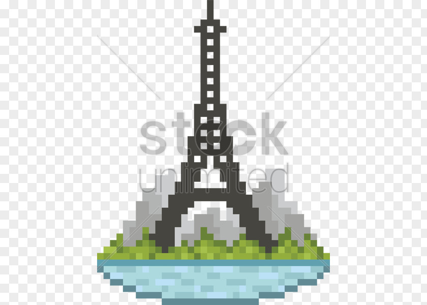 Europe Landmark Vector Material Eiffel Tower Champ De Mars Pixel Art PNG