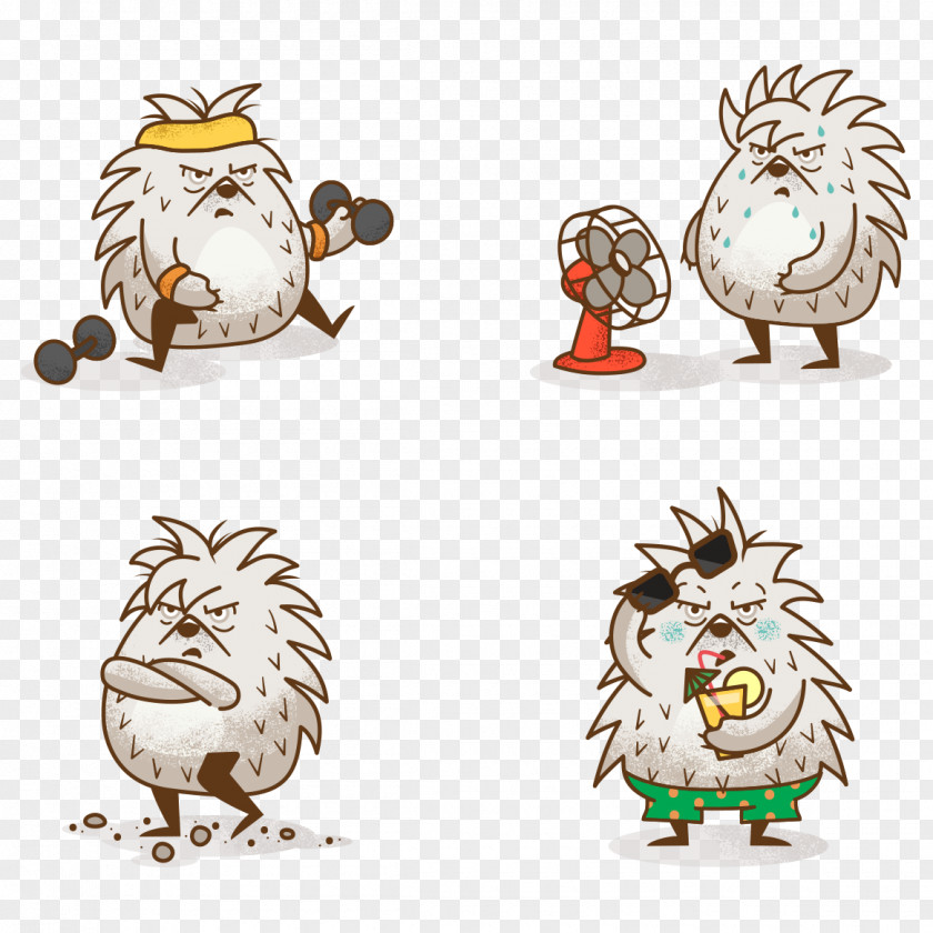 Porcupines Rooster Chicken Cartoon Illustration Clip Art PNG