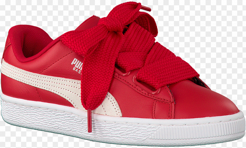 Red Puma Shoes For Women Sports Basket Heart Patent PNG