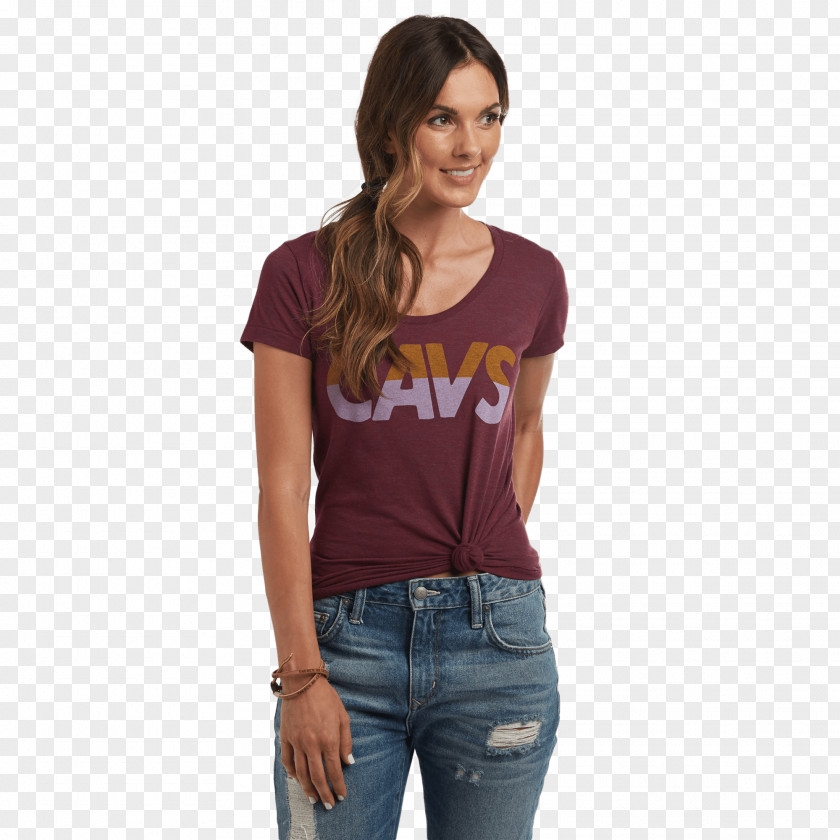 T-shirt Shoulder Sleeve Maroon Jeans PNG