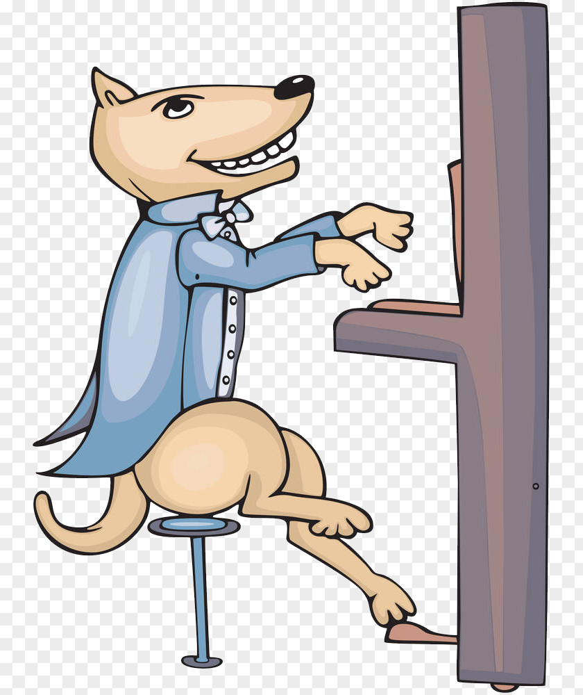 Fox Playing The Piano Dog Cartoon Royalty-free PNG