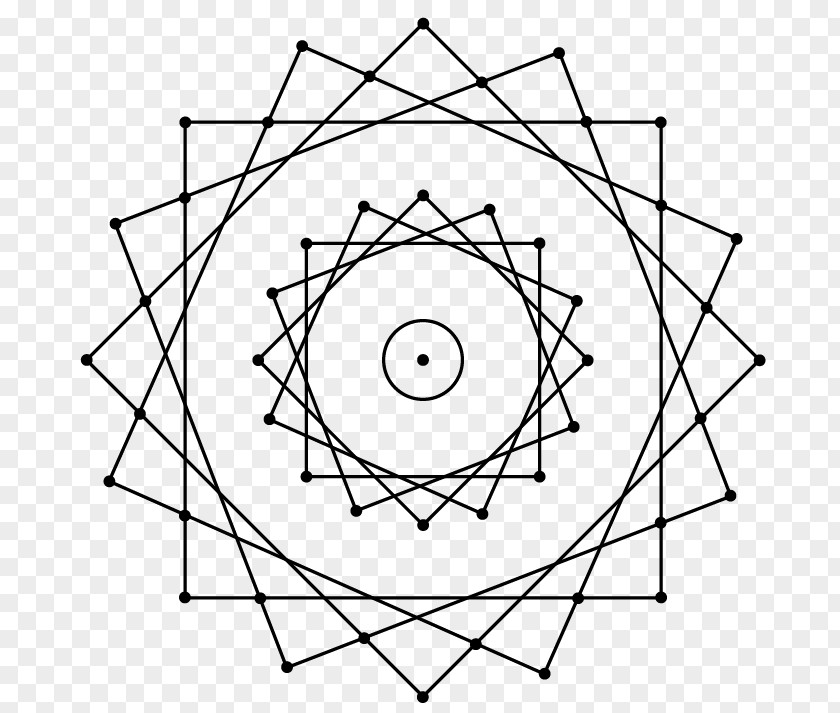 Sacred Geometry Spiral Heptadecagon Symbol PNG
