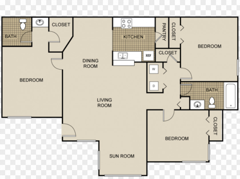 Apartment Waverly Place Apartments Renting Floor Plan PNG