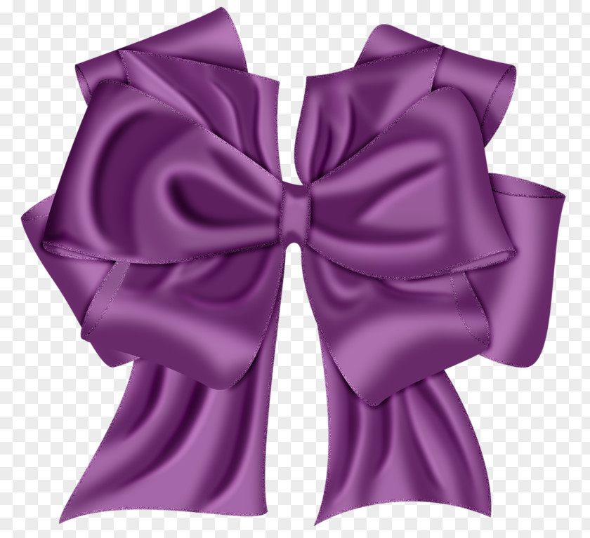 Purple Ribbon Bow Paper PNG