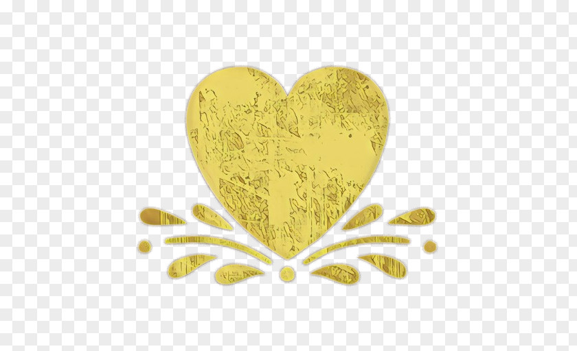 Logo Metal Yellow Heart Leaf Love PNG