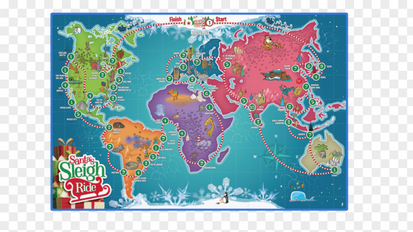 Santa Rides On The Elk Claus Board Game Map Video PNG