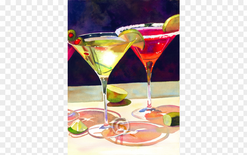Watercolor Cocktails Painting Cocktail Garnish Martini PNG