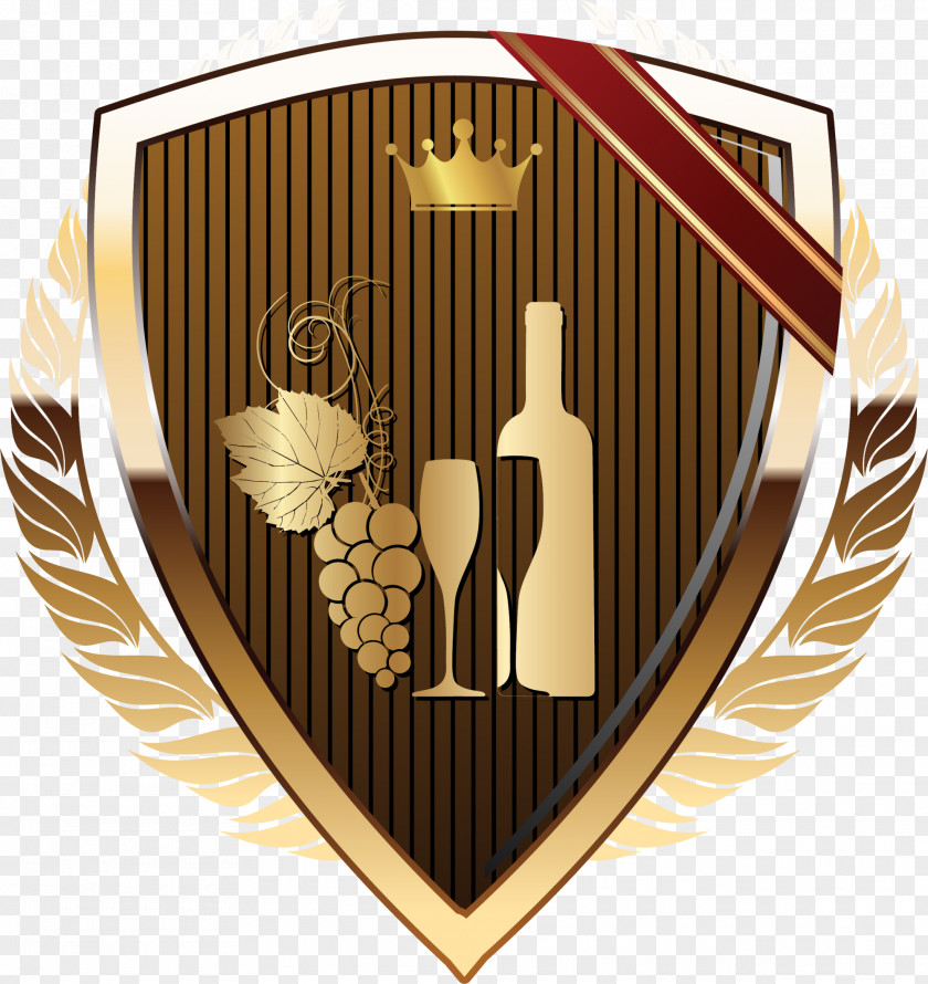 Golden Wine Shield Red PNG