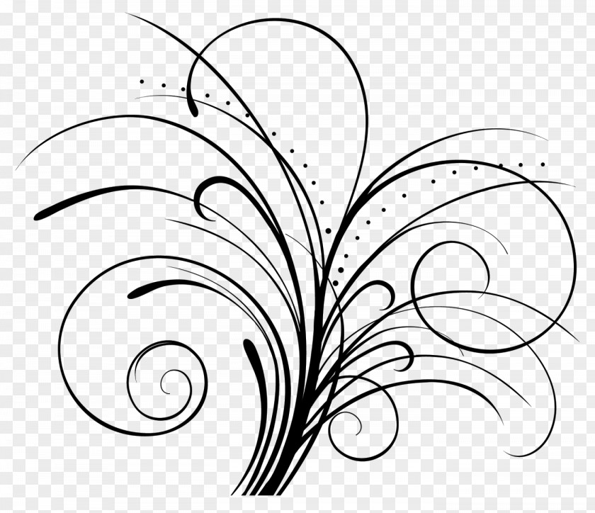 Flower Floral Design Black And White Clip Art PNG