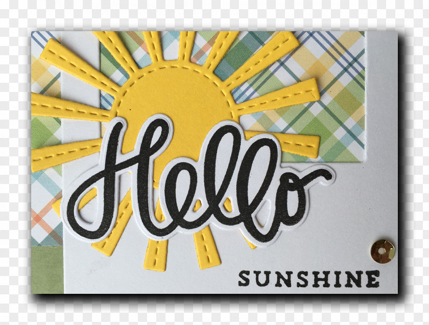 Hello Sunshine Paper Rubber Stamp Echo Park Label Feeling PNG