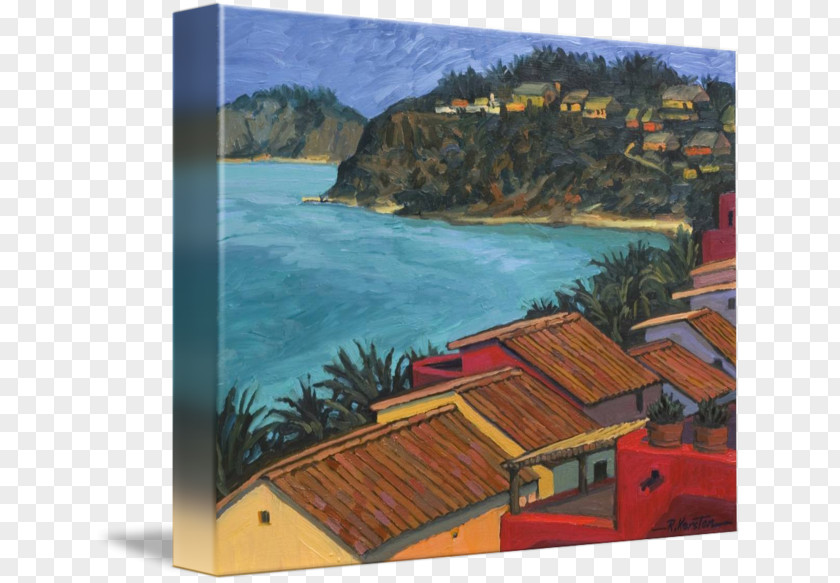 Painting Shore Gallery Wrap Coast Canvas PNG