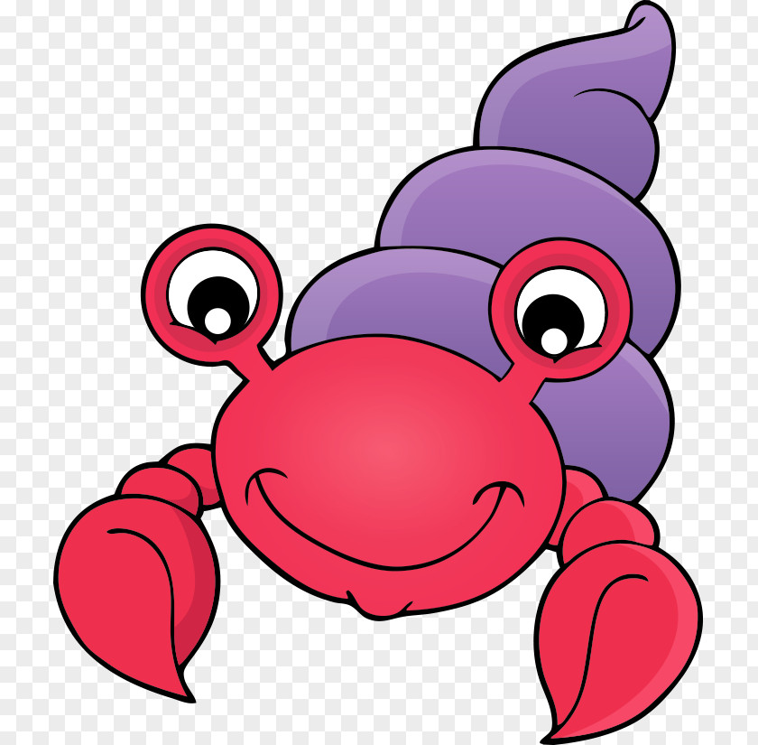 Cartoon Painted Purple Red Crab Body Lobster Drawing Animation PNG