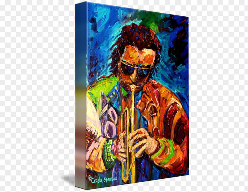 Miles Davis Modern Art Painting Acrylic Paint Spandau Gallery Wrap PNG