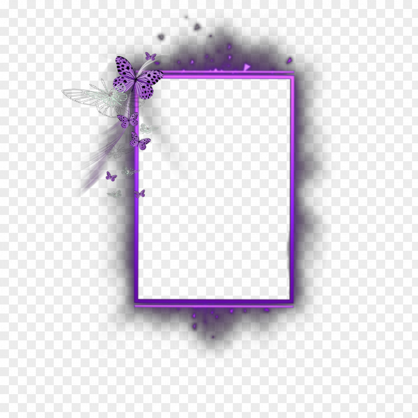 Purple Butterfly Border Template Product Design Picture Frames Rectangle Font PNG