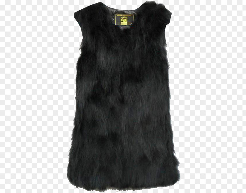Ladies Fur Gilets Black M PNG