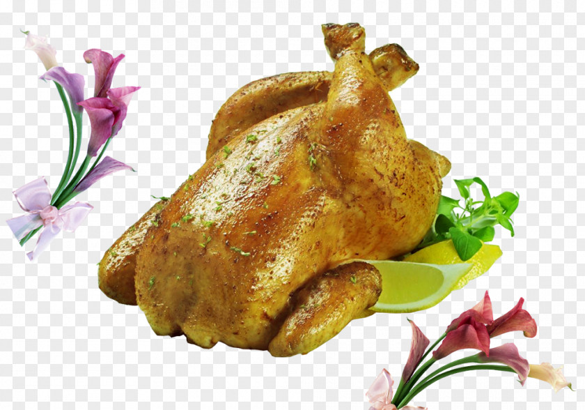 Tender Chicken And Lemon Yellow Barbecue Roast Grill Meat PNG