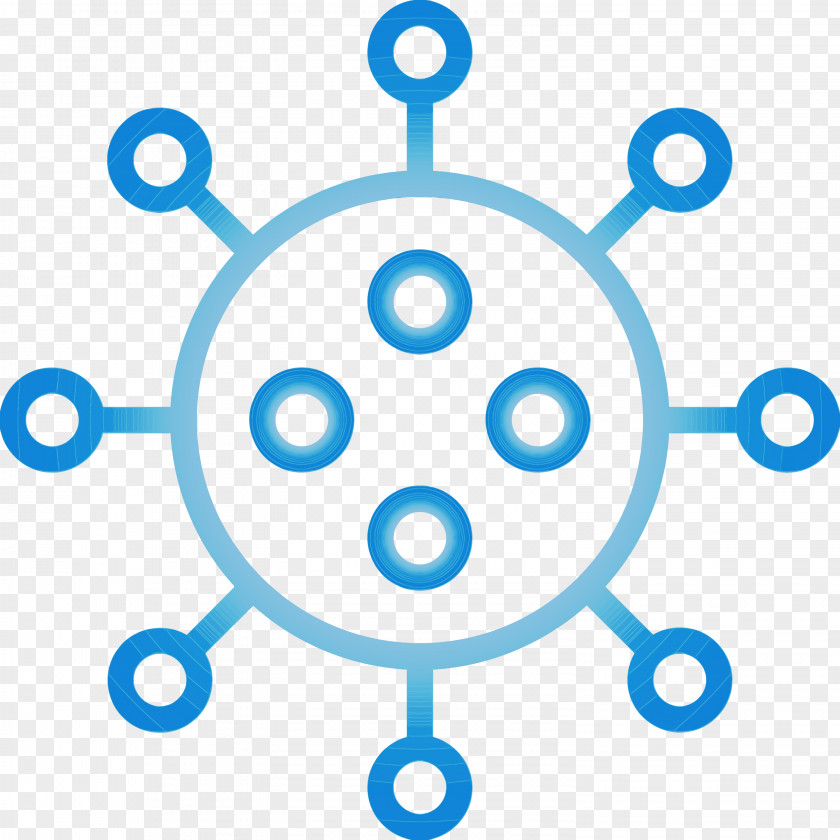 Blue Circle Azure Line Art PNG