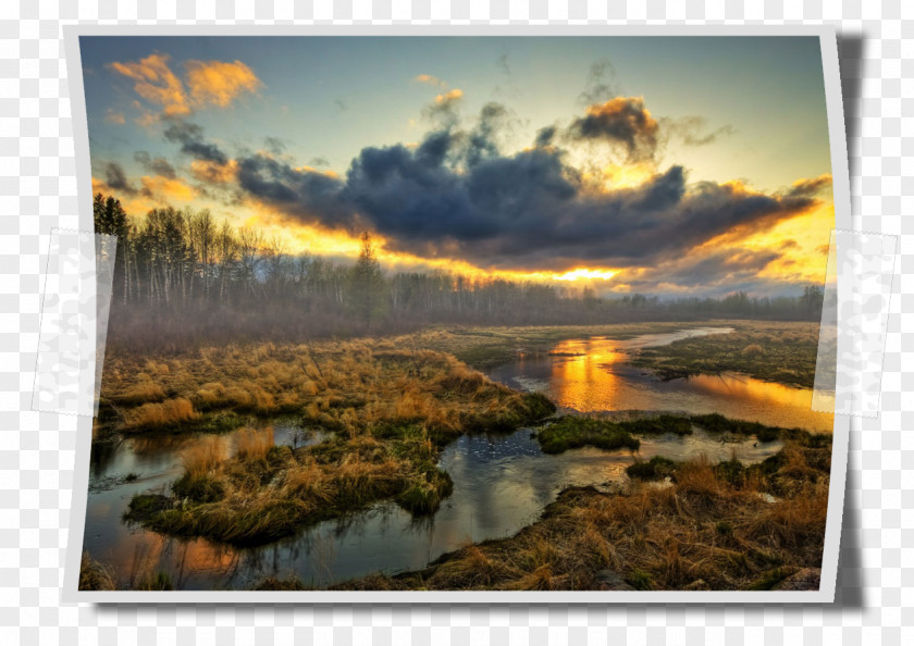Cloud Wetland Landscape Sunset Desktop Wallpaper Swamps & Marshes PNG