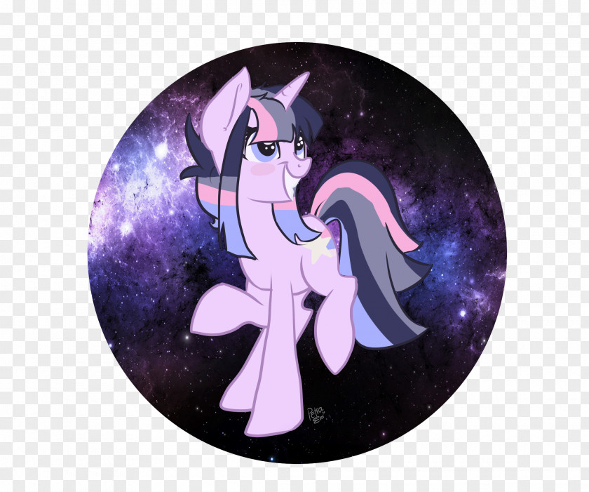 Dream Starry Background Horse Violet Purple Cartoon Character PNG