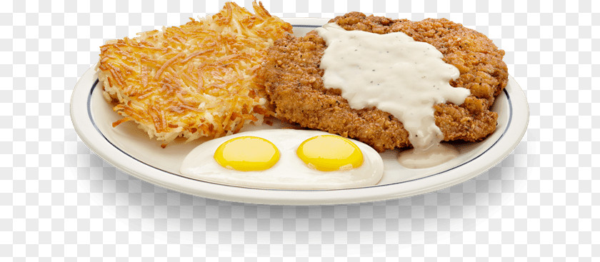 Eating Restaurant Breakfast Chicken Fried Steak And Eggs Pancake PNG