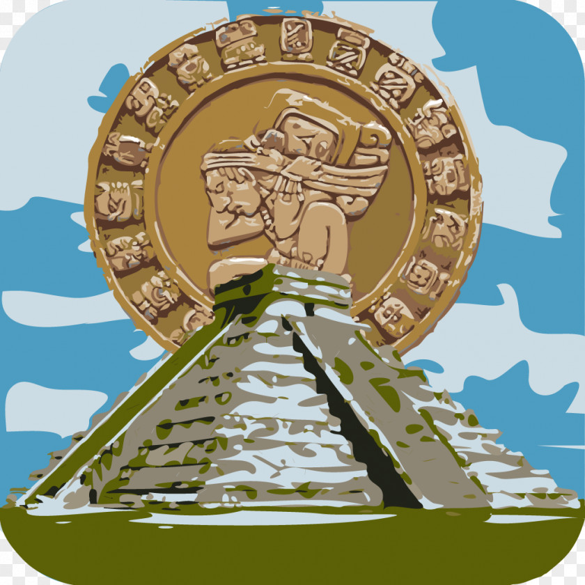 Gold Maya Civilization Chichen Itza Mayan Calendar Font PNG