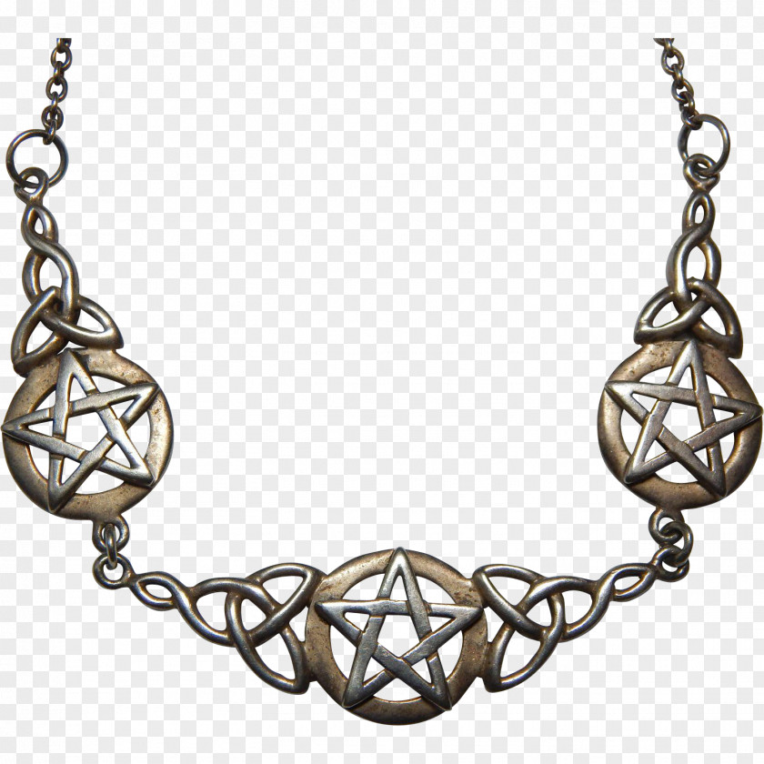 Necklace Jewellery Silver Pentacle Pentagram PNG