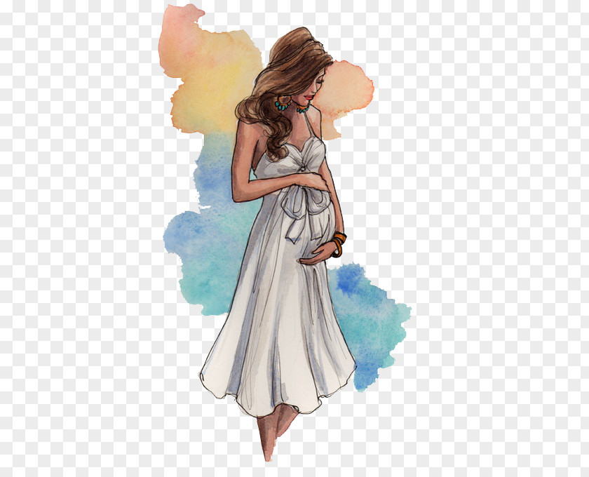 Pregnancy Drawing Fashion Illustration PNG