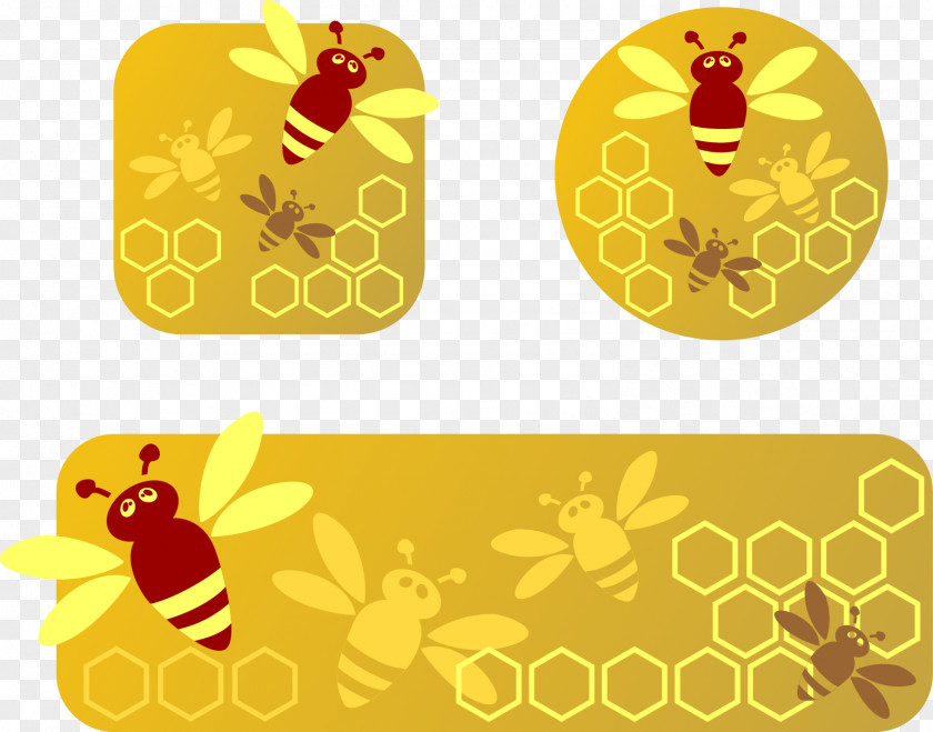 Vector Bee Mead Insect Honeycomb PNG