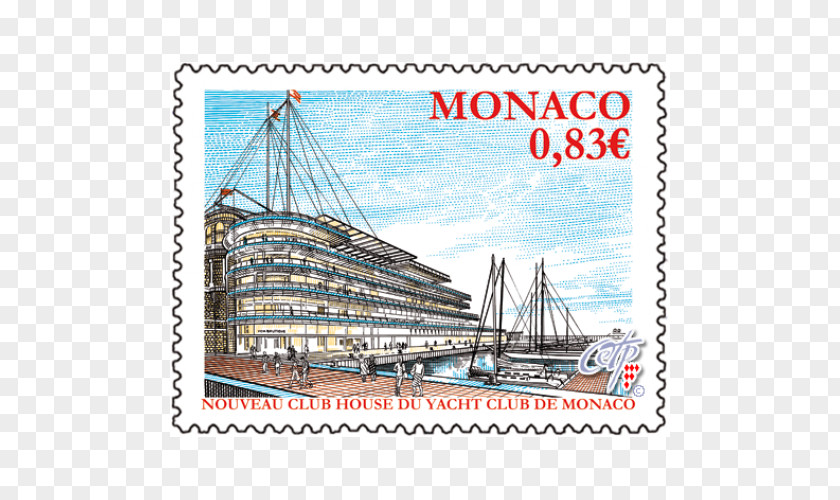 Yacht Club De Monaco Postage Stamps Musée La Poste Mail Printing Rubber Stamp PNG