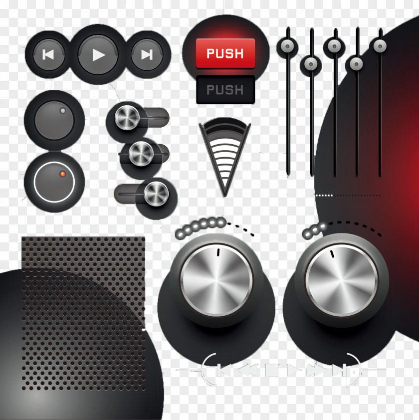 Beautifully Textured Button Switch Vector Material Push-button PNG