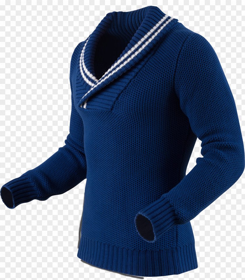 Button Sleeve Cobalt Blue Sweater Bluza Shoulder PNG