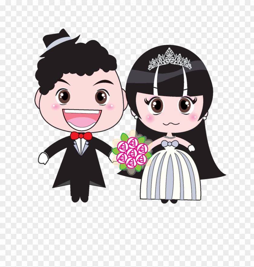 Cartoon Bride And Groom Wedding Download Romance PNG