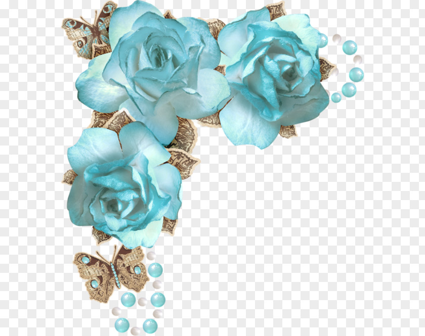 Continental Corner Flower Beautifully Blue Rose Garden Roses Floral Design Clip Art PNG