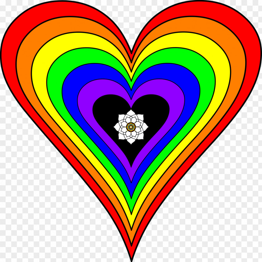 Wheel Of Dharma Heart Rainbow Color Surfacing PNG