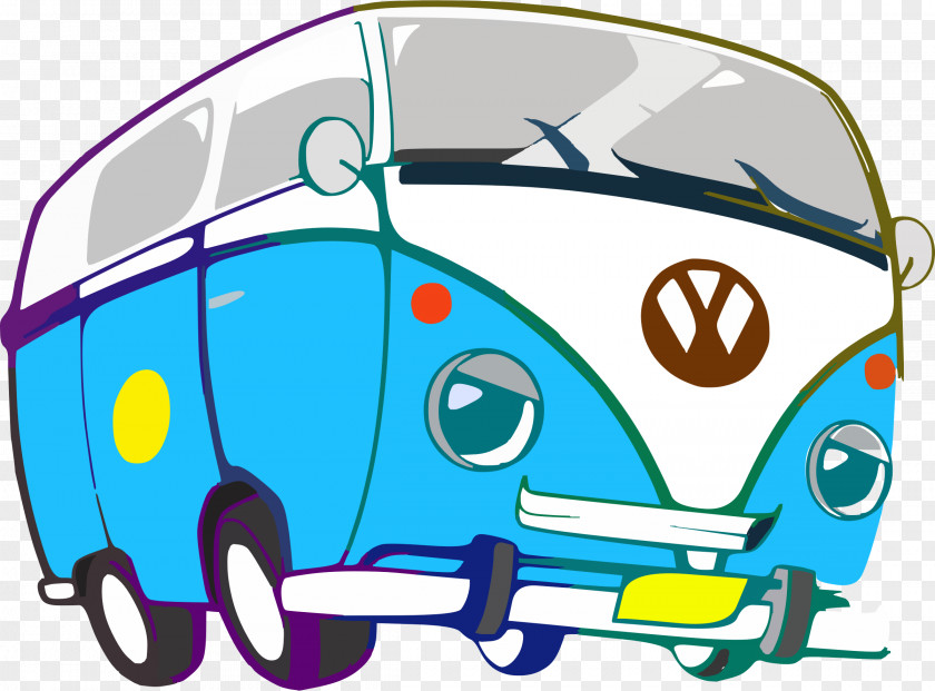 Cartoon Car Volkswagen Type 2 Beetle Van PNG