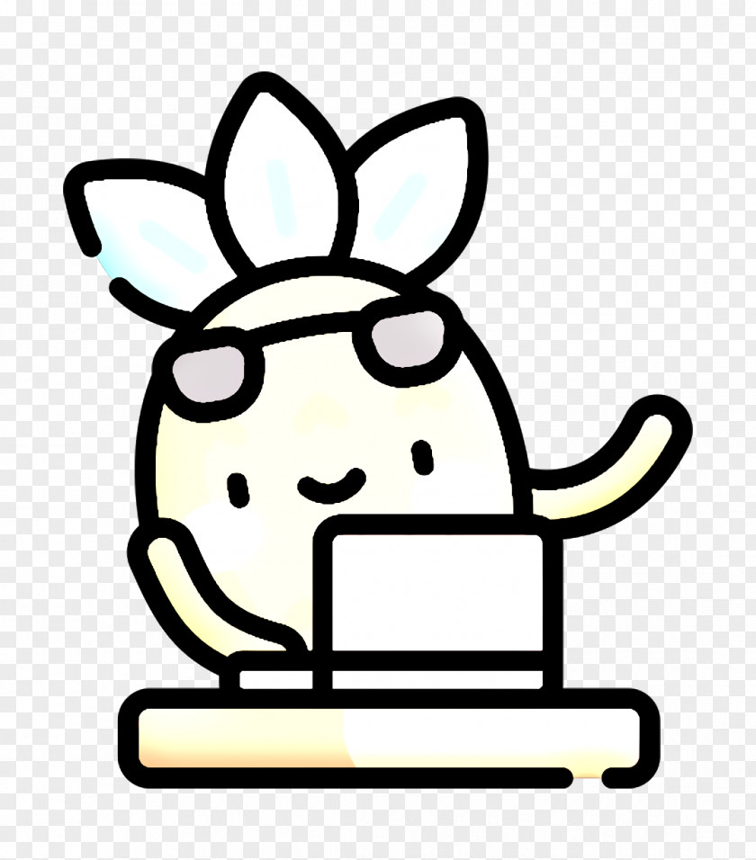 Laptop Icon Pineapple Character Actions PNG
