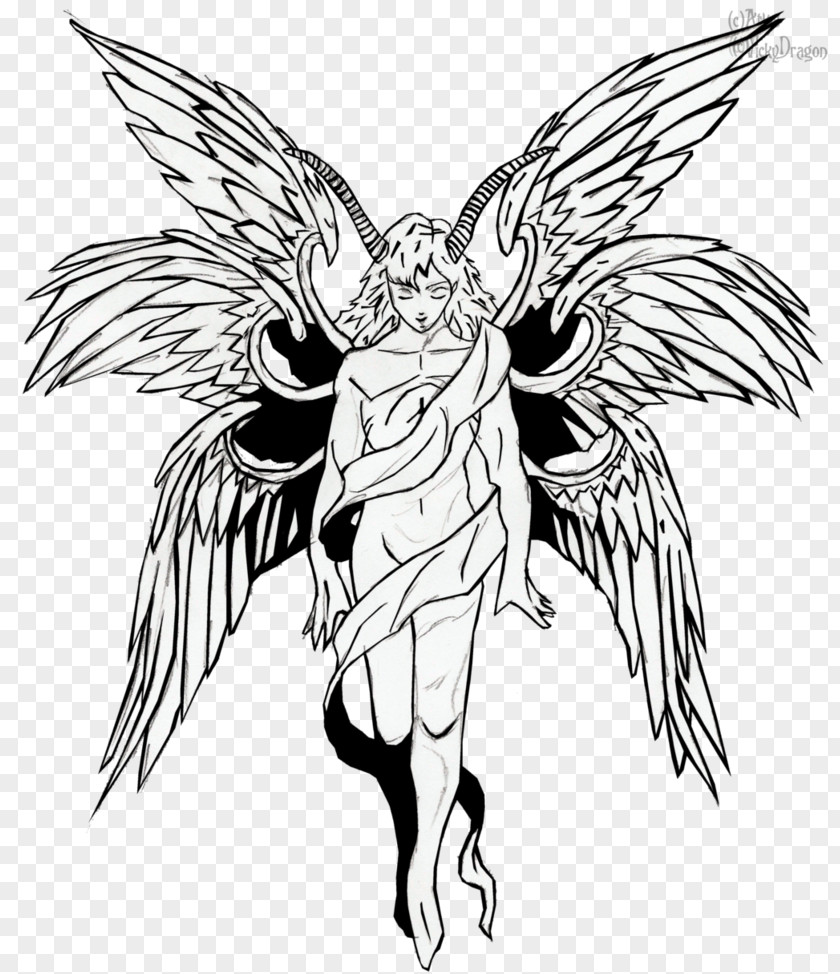 Angels Lucifer Line Art Michael Fallen Angel Drawing PNG
