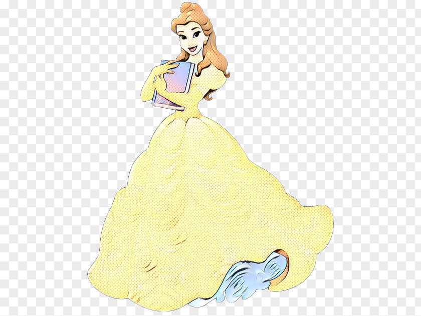 Barbie Doll Yellow Gown Dress Cartoon Figurine PNG