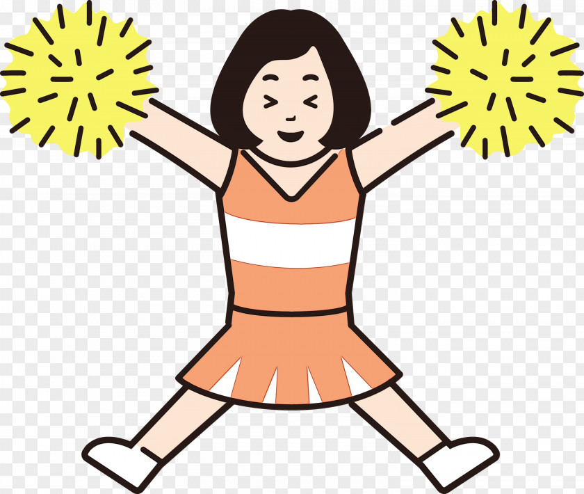 Cartoon Ōendan Pom-pom Girl Cheering PNG