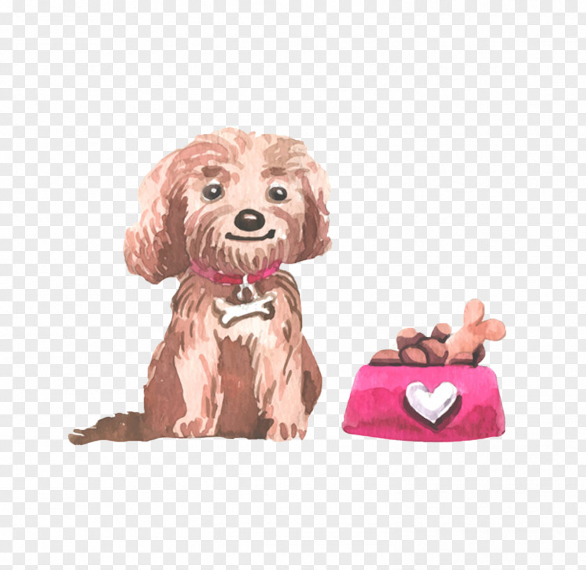 Hand Colored Dog Illustration Comb PNG