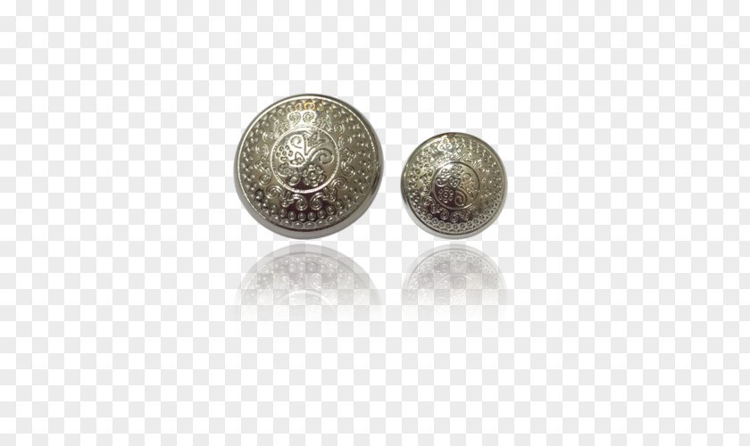 Button Earring Metal Clothing Silver PNG