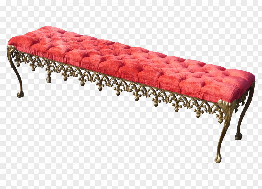 Red Velvet Bench Furniture Couch Table PNG