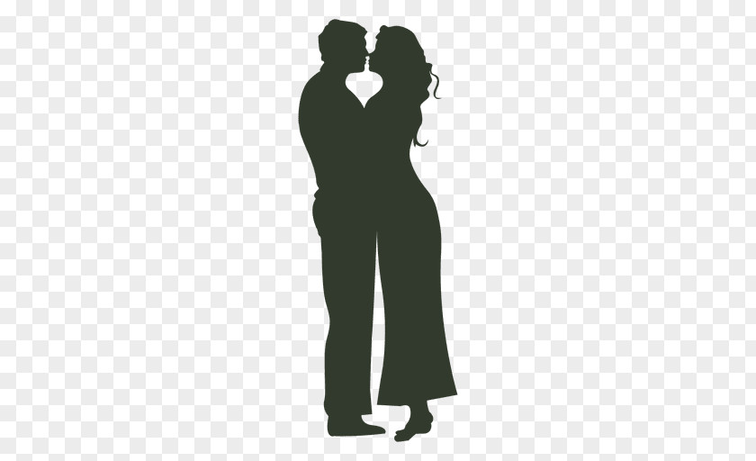 Silhouette Romance Couple PNG