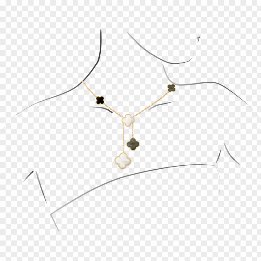 Alhambra Clover Necklace Product Design Line PNG
