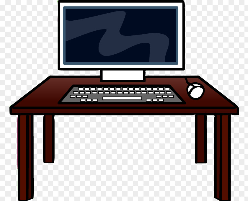 Desk Computer Furniture Office PNG
