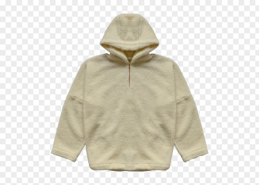 Off White Flannel Fabric Hoodie Beige PNG