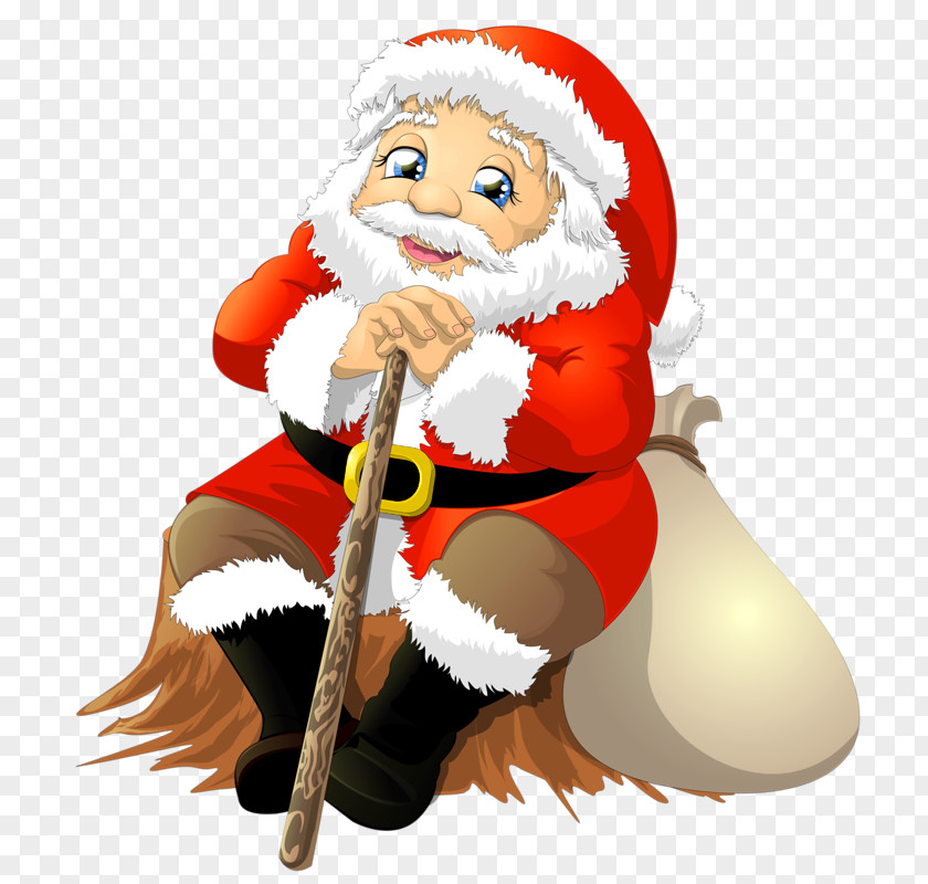 Santa With Bag Clipart Sticker IMessage WhatsApp Clip Art PNG