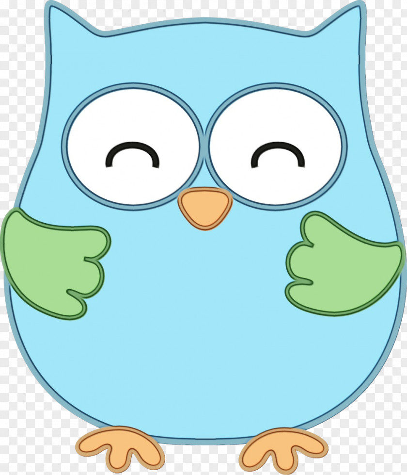 Bird Of Prey Green Owl Cartoon Clip Art Aqua PNG